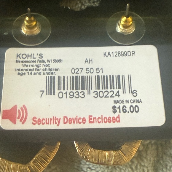 🌸4 for $10 NWT Apt. 9 Gold Tone Druzy Dangle Earrings - Picture 8 of 8